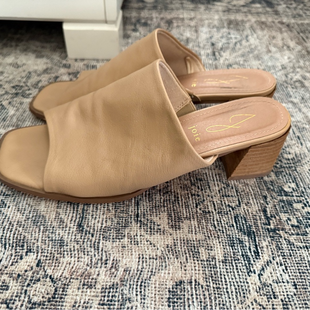 Joie Beige Leather Mules - Picture 2 of 5